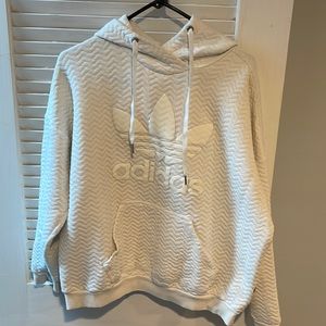 Adidas white chevron sweatshirt size XL runs small